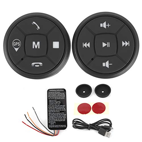Car Steering Wheel Remote Control,Car GPS DVD Wireless Control Steering Wheel Control Button Volume GPS Wireless Bluetooth Controller Switch replacement for iOS/Android