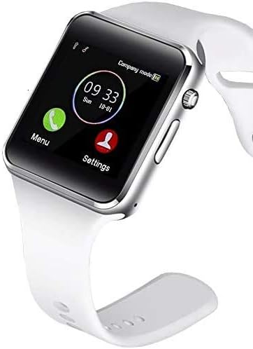 Smart Watch - Sazooy Bluetooth Smart Watch Support Make/Answer Phones Send/Get Messages Compatible Android iOS Phones with Camera Pedometer SIM SD Card Slot for Kids Men Women (White)