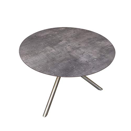 Ploß Carlos Dining-Tisch, Anthrazit-Mamoriert, Edelstahl/HPL, 110x110 cm, Kreuzfuß, robust, rund – Bild 3