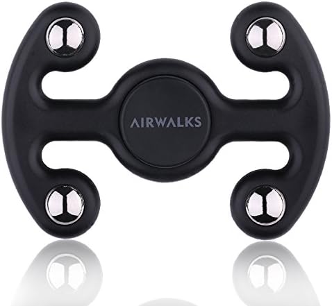 Hand Spinner Fidget Toy, 2017 Version New Design, AIRWALKS High Speed Up to 4 Mins Spins, EDC ADHD Focus Fidget Spinner to Relieves Anxiety and Boredom Non-3D, Black
