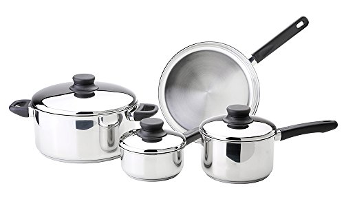 Click Here to See More Images Kinetic Kitchen Basics Series Stainless Steel Cookware Set with Lids 12000, 7-Piece