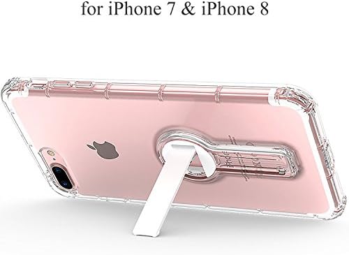 iPhone 8 / iPhone 7 Clear Case with Kickstand, Soft TPU Crystal Life proof Case Cover Slim-Fit Shock Absorption Protective Phone Cover Case with 360 Degree Rotatable Stand