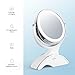 Makeup Mirror LED Lighted with 1X/7X Magnification, Anjou Vanity Mirror Battery Powered, Removable, Double Side, 360° Rotation for Countertop Cosmetic Makeup with 3 Free Batteries, White