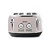 Haden-Jersey-Toaster--Retro-Electric-Stainless-Steel-Toaster-Four-Slice-Putty-CD24 Haden Jersey Toaster – Retro Electric Stainless-Steel Toaster with Reheat and Defrost Functions – 1370-1630W, 220-240V…