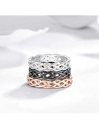 Anillo de plata de ley 925 con nudo de eternidad de 0.157 in para mujer, tamaño 3   13