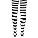 Black & White Striped Mid-Rise Halloween Children's Cosplay Costume Tights (Large)