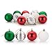 SANNO 24ct Christmas Balls Tree Decorations Red Green White Balls, Traditional Crafting Holiday Wedding Party Xmas Ornament Balls Christmas Baubles Shatterproof Christmas Tree Decorations 60mm