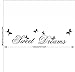 Myhome Sweet Dream Lettering Sticker and Dancing Butterflies Art Wall Decor Decal for Living Room, for Bedroom.