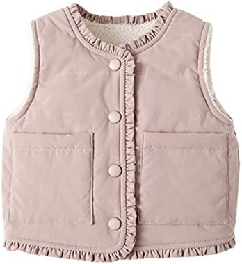 Mornyray 訳あり品送料無料 子供 ベスト アウター 裏起毛 厚手 トップス 防寒 ベーシック 80 Size 女の子 身長75 125cm キッズ 幼児 ジュニア ピンク