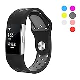 Hanlesi Accessories for Fitbit Charge 2 , Silicone Fashion Charge2 Sport Strap Replacement Wristband Small Size for Man Black Mix Gray