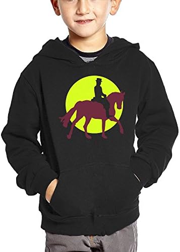 Wings Of Liberty Childrens/Kids Cool Winter Fall Horse Riding Woman Sunset Tshirt Tops Long Sleeve Hoodies Black 5-6 Toddler