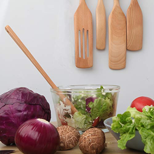 Moliy Spurtle Set, Wooden Spurtles Kitchen Tools 3pc for Non Stick Cookware Porridge-Stirring, Baking, Whisking, Smashing, Scooping, Spreading, Serving