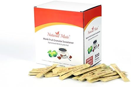 Natural Mate Monk Fruit Sweetener Packets, 500 Count (2 grams/packet) | 2 Pack