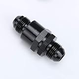-10 AN Aluminium AN8 Flare Inline Fuel Tank Non Return One Way Check Valve Male Hose Fitting Adapters, Black 10AN JIC 10, 7/8"-14 Thread