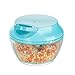 Manual Garlic Chopper Onion Grinder, Ourokhome Portable Speed Cutter Mini Pull String Food Processor Mincer for Vegetables, Fruits, Tomato, Ginger, Nuts, Herbs, etc., 2 cup, (Blue)
