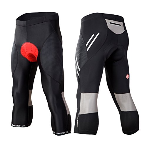 image for Eco-daily Men's 4D Padded 3/4 Cycling Compression Tights & Long Bike B