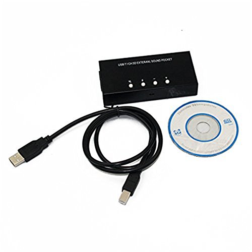 USB Sound Card Adapter,Businda External 7.1 Stereo Channel 3D 3.5mm Aux Out Plug and Play for Support Digital Audio Streaming Vista With Driver CD for Mac,Laptops,Desktops