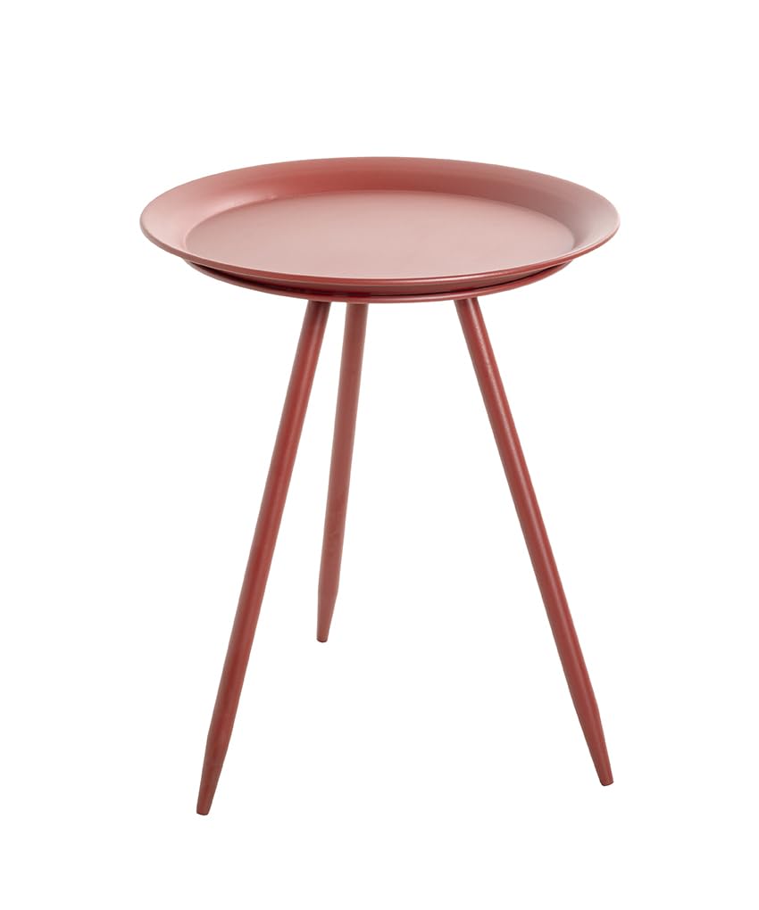 HAKU End Table Red, Metal - Dim.: H 47 cm X Ø 38 cm, Style: Modern