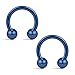 Ruifan 12PCS Assorted Colors Surgical Steel CBR Non-Piercing Fake Nose Septum Horseshoe Earring Eyebrow Tongue Lip Piercing Ring with 4mm Balls 14G 8mm