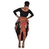 NEARTIME Women Dress, Irregular African Print Dress Casual Long Sleeve Maxi Dresses …