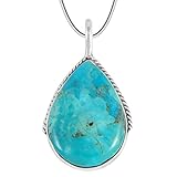 Turquoise Pendant Necklace in Sterling Silver 925