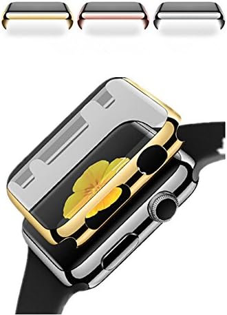 Apple Watch Case Hard PC Gold Full Cover Frame Skins with Protective Screen for Apple Watch 42mm/38mm iWatch