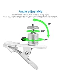 Soporte de metal para soporte de escritorio con clip giratorio con cabeza de bola de tornillo de 1 4 de pulgada para Wyze Cam Pan Oculus Sensor HTC Vive Base Sting Arlo NetGear Arlo y otras cámaras de seguridad compatibles para el hogar