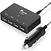 i-Blason 4 Port USB Travel Car Charger Hub [12V 10A 120W] 4 Ft Detachable Power Cord for iPhone 7, 6, 6S, 6 Plus, iPad Air, Mini, Galaxy S6,Other Mobile Phone and Android device and Tablets Adapter