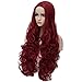 Aosler Women's Wine Red Long Wig,32 Inches Wavy Curly Synthetic Hair Wigs - Heat Friendly Cosplay Party Costume Wigs for Halloween