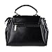 Fashion Road Womens Modern Retro Top Handle Bag Pu Leather Satchel Handbag Black