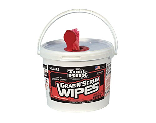 Sellars 90100 ToolBox Grab N' Scrub Wet Wiper, 12-1/4" Length x 10" Width, Red/White (Pack of 4)
