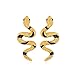 U7 Snake Earrings 18K Gold Plated CZ Eye Serpent Stud Earrings Gothic Punk Animal Drop Earrings