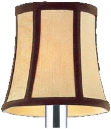 Allegri Lighting SA127 Off-White Fabric with Dark Brown Trim Accessory Lamp Shades, 6-Pack
