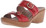 Dansko Women's Jessie Wedge Sandal, Red Full Grain, 39 EU/8.5-9 M US