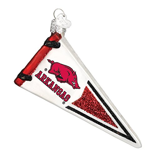 Old World Christmas University of Arkansas Pennant Glass Blown Ornament