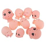 Fityle 10pieces Vinyl Baby Doll Head for Artist Hand Painting Doll Body Part DIY Replacement Keychain