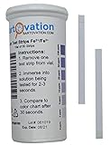 Iron Test Strips for Measuring Fe2+ (Ferrous) or Fe3+ (Ferric) in Water, 0-100 ppm [Vial of 50 Strips]