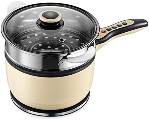 Household Mini Multi-function, Non-stick Rice Cooker Electric Wok, Dormitory Student Bedroom Cooking Noodle Artifact And Cooking (color : Yellow, Size : With steamer)