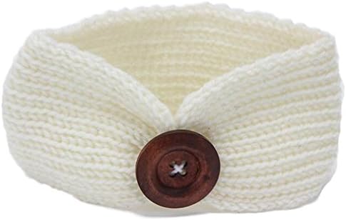 Baby Headbands Hot Sale New Cute Fashion Knitting Infant Kids Girl Button Hairband Phtography Props by Neartime (free, White)