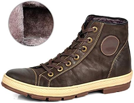Hugelucky SCRENE Men's Leather Lace-Up Retro Design Casual Boots