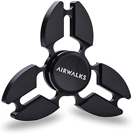 Fidget Spinner Newest Design, AIRWALKS Ultra Smooth Hand Spinner EDC Fidget Toy, Best Stress Reducer for Kids &amp; Adults, Spins up to 1-4min, NO Clean with Water (black)