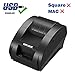 WELQUIC Small Portable USB Thermal Receipt Printer Compatible with Bill Ticket Barcode POS/ESC 58mm, Black