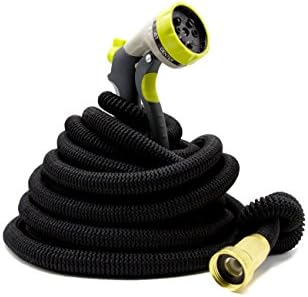 Expandable Garden Hose - Magic Expanding Hose with Brass Fittings - Comes with High Pressure Nozzle (50 Foot)