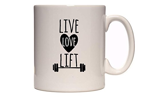 DottsMusic Live Love Lift - Fun Weight-Lifting Fitness Gym Design - White 11oz Ceramic Mug