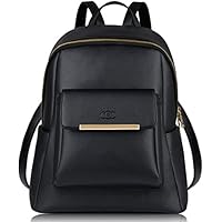 Leather Backpack，COOFIT Black Leather Backpack for Women Fashion Backpack Purse(Synthetic Leather)