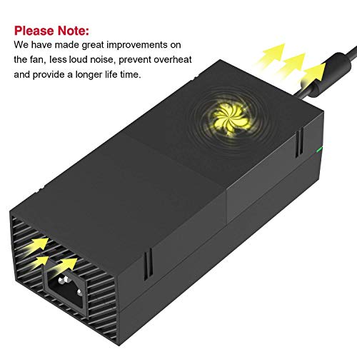 YAEYE Xbox One Power Supply,(Update Less noise Version) AC Adapter Power Supply Brick with Cord Replacement Charger for Xbox One, 100-240V Global Universal Adapter Black - Thumbnail 3