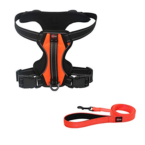 Dog Harness No Pull Dog Vest with Leash Adjustable & Reflective Pet Vest Harnesses and Leash Easy Control for Small Medium Large Dogs (Medium, Orange) - Thumbnail 7