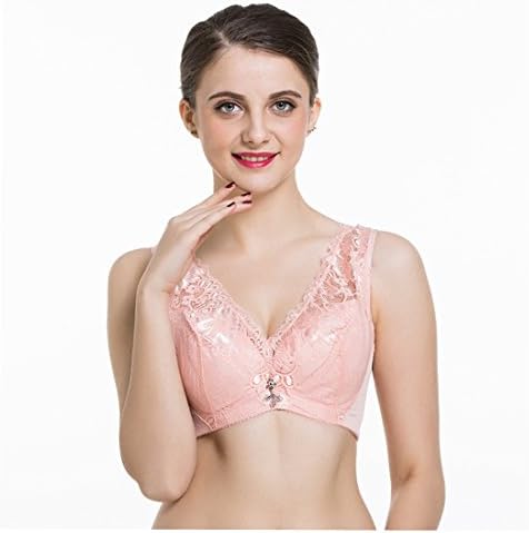 DELENNI Full cup bra push lace bra sexy thin cup Woman with bra underwear (85C=38B, Pink)