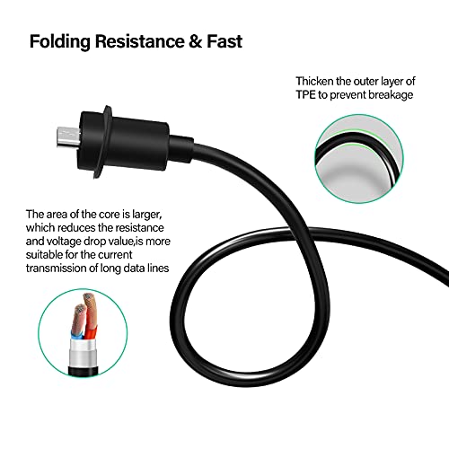 OLAIKE Weatherproof Power Micro USB Cable with Charger Adapter(1 Pack