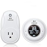 Nashone Digital Wireless Temperature Controller, Built in Temp Sensor Electric Thermostat Socket 3 Prong Plug LCD Display Outlet Heating Cooling Mode